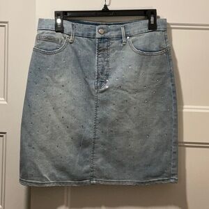 G by Giuliana Blue Denim Rhinestone Skirt